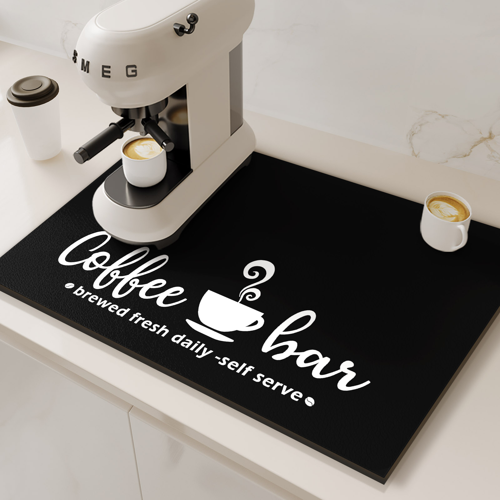 Retro Koffiezetapparaat Mat Keuken Afvoer Pad Antislip Schotel Droogmatten Sneldrogend Servies Kraan Placemat Servies Wasbaar
