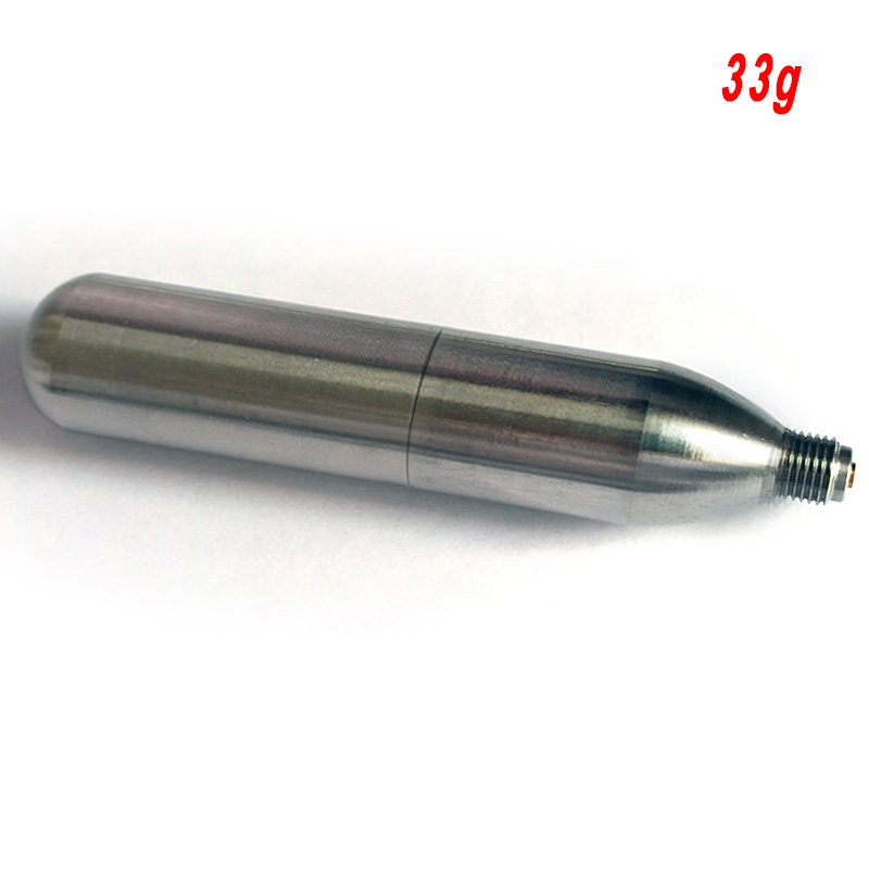 3/8-24unf 24g 45g 33g cartuchos de CO2 cilindro recargable de acero inoxidable de alta presión para entrenamiento de oxígeno chaleco de rescate de buceo: Negro