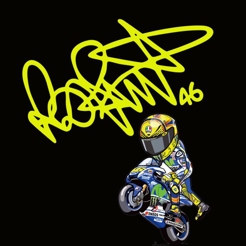 JDM 46 Rossi Signature Adesivo per moto Adesivo riflettente impermeabile Decorazione per finestra paraurti: Blu