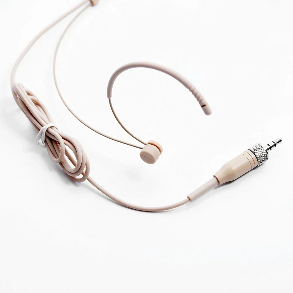 Beige Double Earhook Headset Mic 3.5mm 3 Pin 4 Pin XLR Plug Headworn Microphone Portable Audio & Video