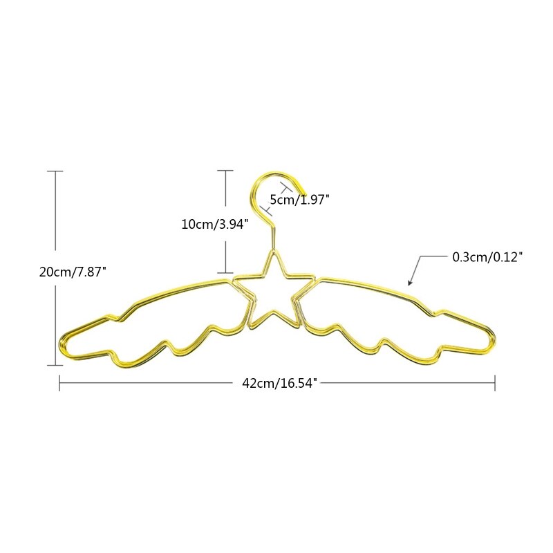 Wrought Iron Clothes Hangers 10 Pcs Metal Light Luxury Star Hanger Anti-slip for Home Bedroom Dormitory Wardrobe