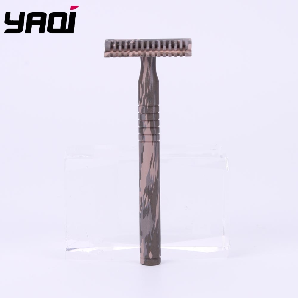 Yaqi Camouflage Kleur Messing Handvat 3 pcs Mannen Veiligheid Scheermes