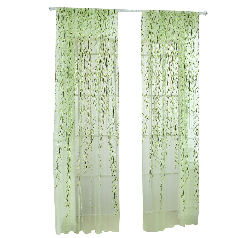 Salice Moderno Tende di Tulle per Soggiorno telecamera Da Letto Tende di voilà per la Finestra Tende di Tulle Tende din889: verde 100x270cm
