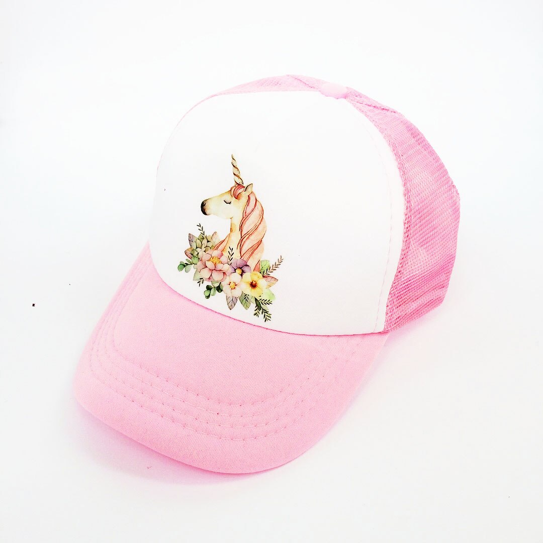 baby boy hat cap bataccessories 3-8 years baseball cap summer sun truck hat girls kid cap for children: pink unicorn / adult  58cm