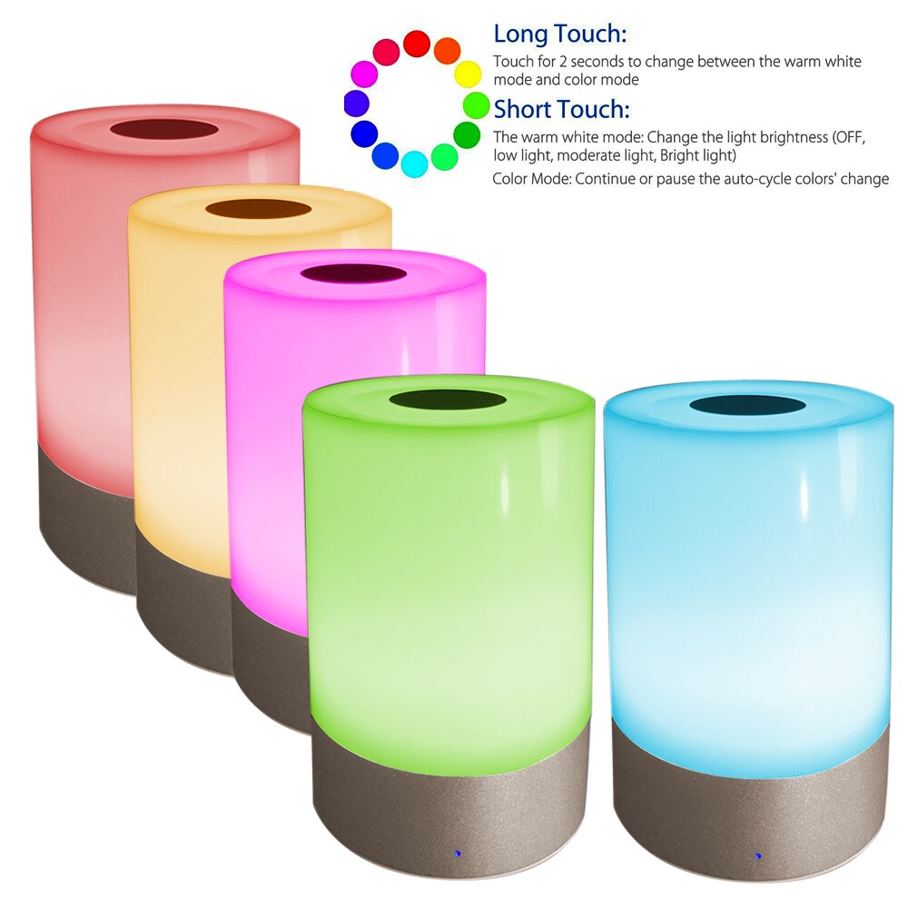MANBUY LED Cilinder Dimbare Atmoshere Touch Senor Controle Lezen Camping Lantaarns Valentine Romantische Sfeer Kleurverloop