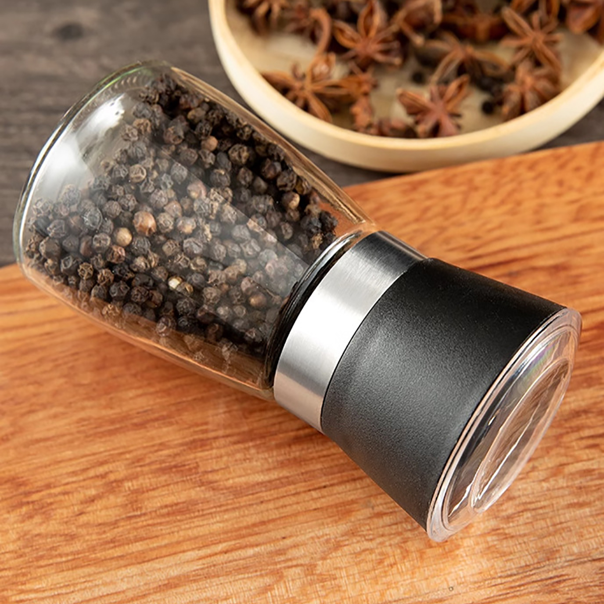 Botella de molienda Manual para condimentos de cocina, juego de sal y pimienta, molinillo de pimienta, molinillo mezclador de especias, molinillo grueso y fino