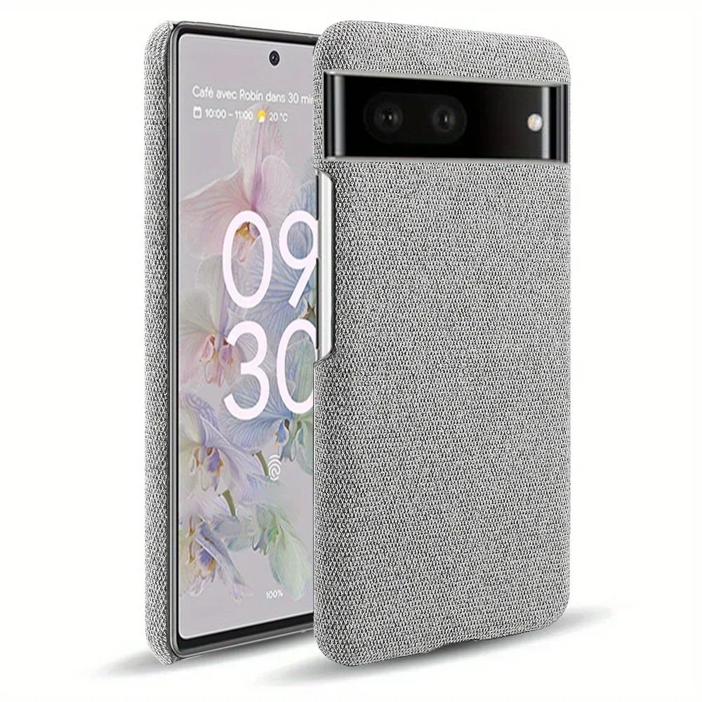 Stoff fallen Für Google Pixel 9 Profi 8 7A 6 6Profi 6A fallen Tuch Textur passen Telefon fallen Abdeckung für Pixel 9 7Profi 6A 6 Profi Funda Capa: Eva / Blau