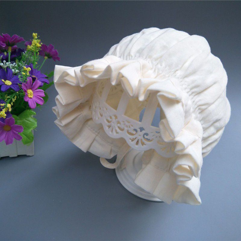Baumwolle Baby Hütte für Mädchen Prinzessin Rüschen Baby Hütte Weiß Frühling Sommer Neugeborenen Hütte Jahrgang Baby Mädchen Hüte 85WA