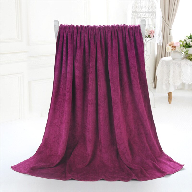 Toalla de baño de microfibra de 17 colores, toalla de playa 140*70cm 310g supersuave, lisa, para gimnasio, de secado rápido, para baño de adultos.: Vino tinto