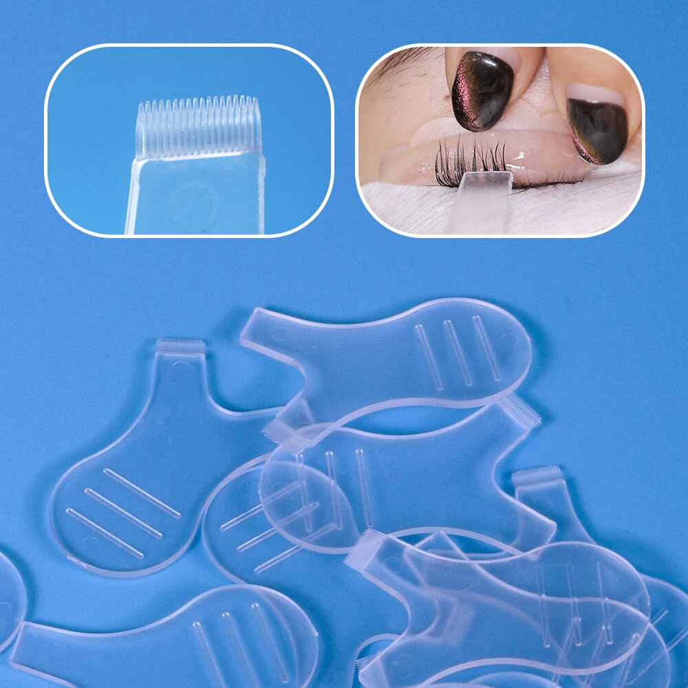 10 Stks/set 4.8Cm Transparant Y Vorm Siliconen Wimpers Lift Lifting Curler Eye Lash Extension Graft Brush Tool Accessoires