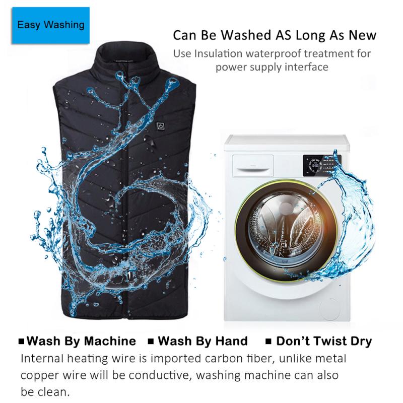 Unisex Electric Heating Pad Battery Heating Sleeveless Vest Winter Heated Outdoor Travel Jacket USB Rechargeable Heating Pad