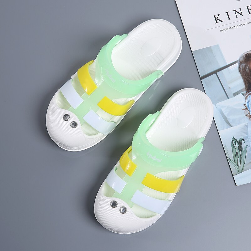 Dames jelly schoenen regenboog zomer sandalen dames platte schoenen dames instappers snoepkleurige peep toe dames strandschoenen