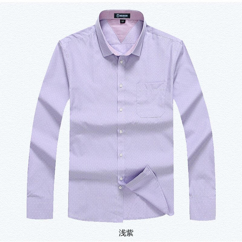 Stor størrelse 8 xl 7 xlnye herreskjorter ren farge turn-down krage formell business bomull langermet herre skjorter: 1 / 8xl