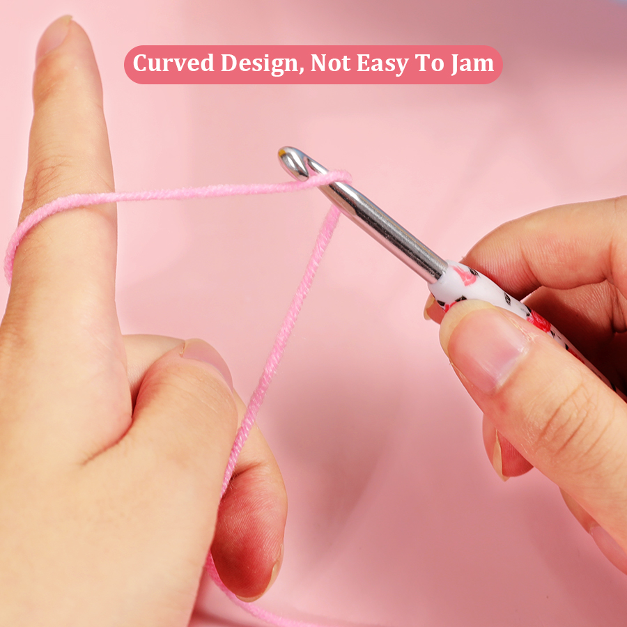 1 pièces/2.25-10.0mm Rose Crochet crochets poignée en caoutchouc aiguilles à Crochet pour débutants et tricot fil de Crochet bricolage artisanat au Crochet