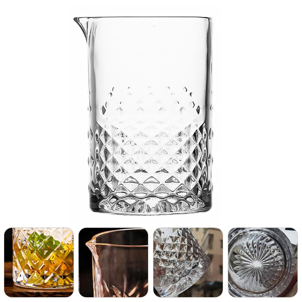 1Pc 700ML Crystal Cocktail Mixing Glass Bar Mixing Pitcher for Stirring Drinks: Transparent 1