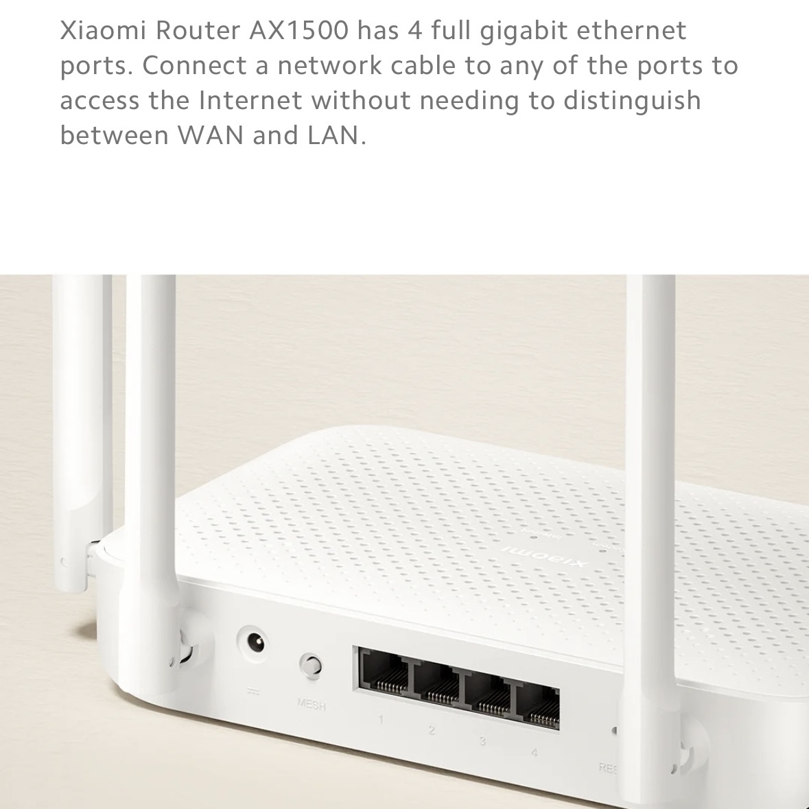Xiaomi router  ax1500 2.4g/5.0 ghz wifi 6 dual band mesh wifi 6 repeater børn online beskyttelse app kontrol