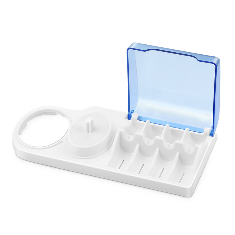 Electric Toothbrush Holder for Braun Oral B Bracket Bathroom Toothbrush Stander Base Holder Brush Heads Base With Charger Hole: WHITE