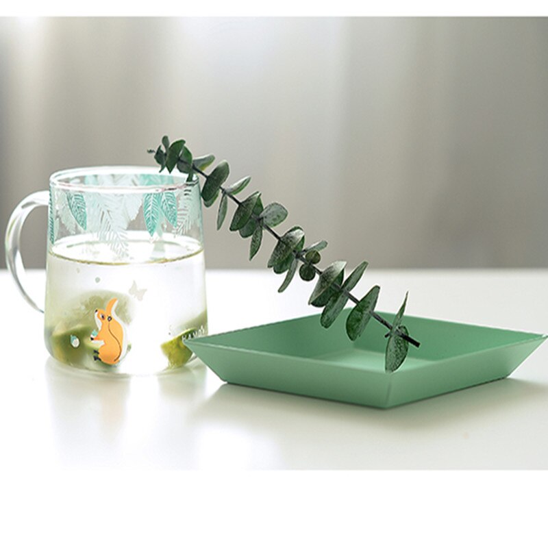 Koreanskt hushållsglas värmebeständigt par frukost mjölkkopp kaffekopp rund transparent tryckt tekopp glaskopp 7