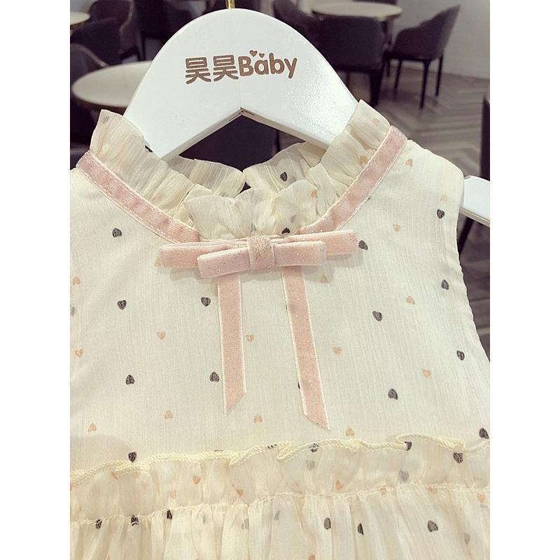 Baby Girl Leuke Strik Zomer Jurk Meisjes Baby Dot Mouwloze Prinses Verjaardag Jurken Kinderen Vestido Kleding 0-6age