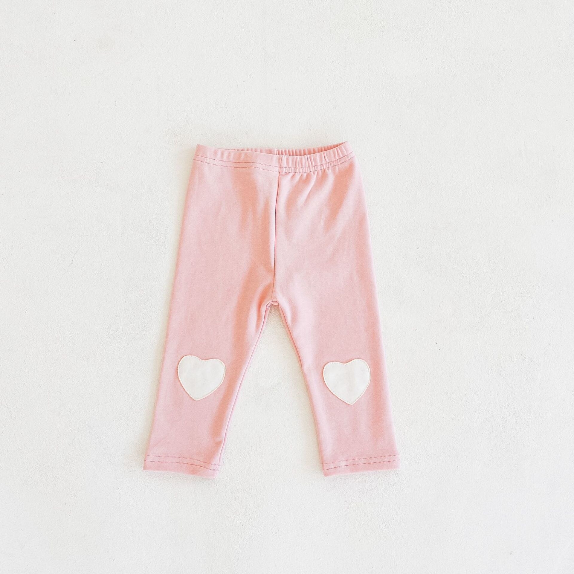 Herfst Baby Meisje Baby Liefde Doek Patch Nail Leggings Katoen Veelzijdige Broek: Pink / 66cm