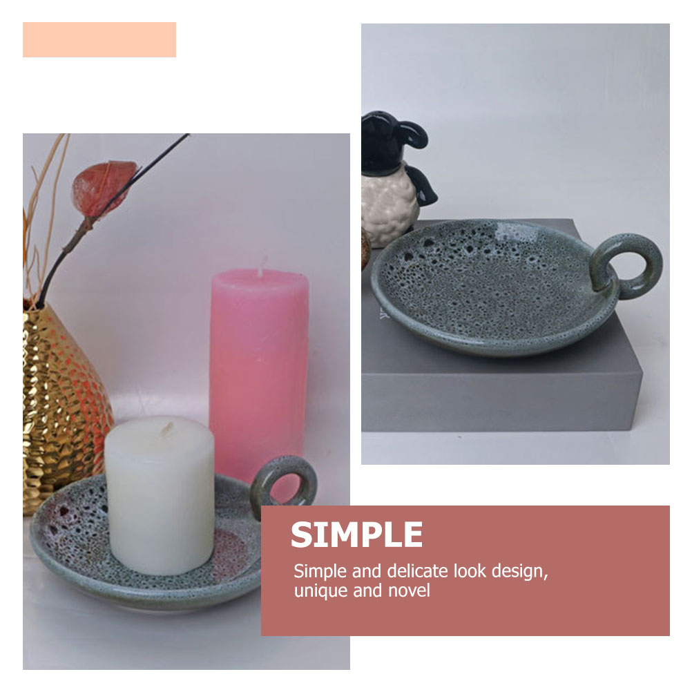 Household Candle Storage Plate Vintage Style Ceramic Candle Plate Candle Tray