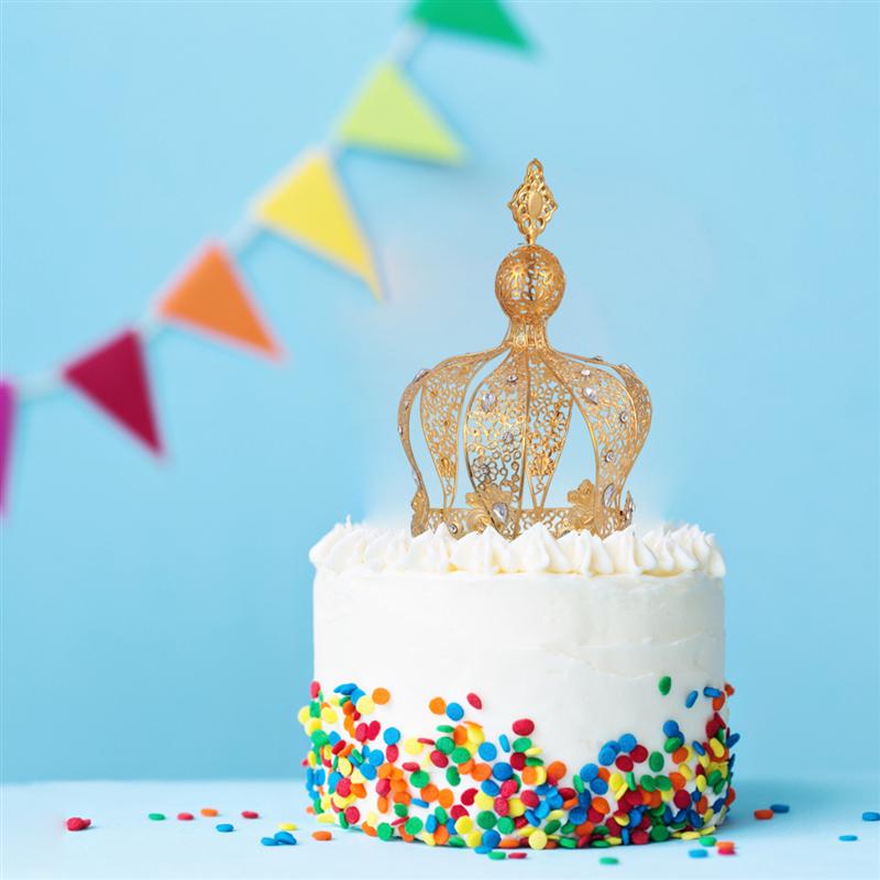 1pc Birthday Cake Decor Crown Cake Decoration Crown Ornament