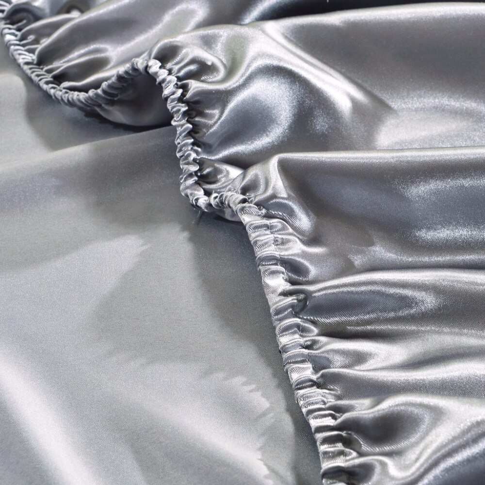 Satin faux silke lakan enfärgad madrass täcker elastiska band lakan us uk enkel tvilling dubbel full queen king size