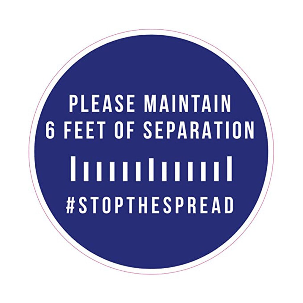 Ground Sign Please Keep Wait Here Stand Here Keep 6ft in Between Distance Marker Floor Distance Markers Public Sticker Z0505: Blue