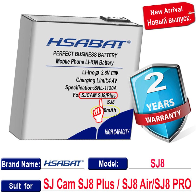 HSABAT-Batería de 1700mAh para cámara de acción SJCAM SJ8 PRO, SJ Cam SJ8 Plus, SJ8 Air