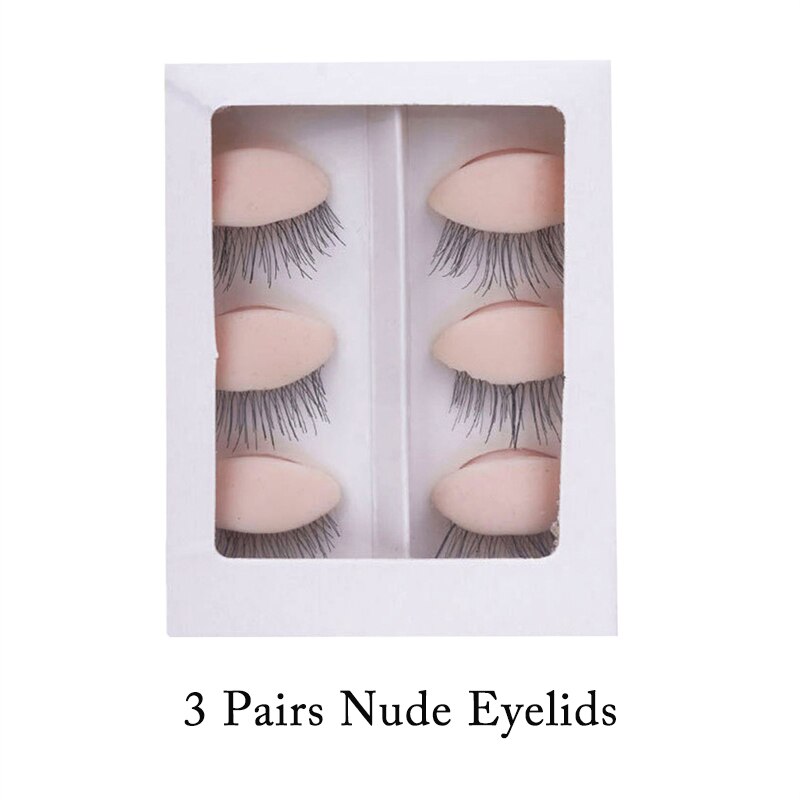 Wimpern Verlängerung Ausbildung Bausatz Silikon Mannequin Modell Kopf Mit Abnehmbare Ersatz Augenlider gepfropft Wimpern Ausbildung Werkzeug: 3 Paare nackt