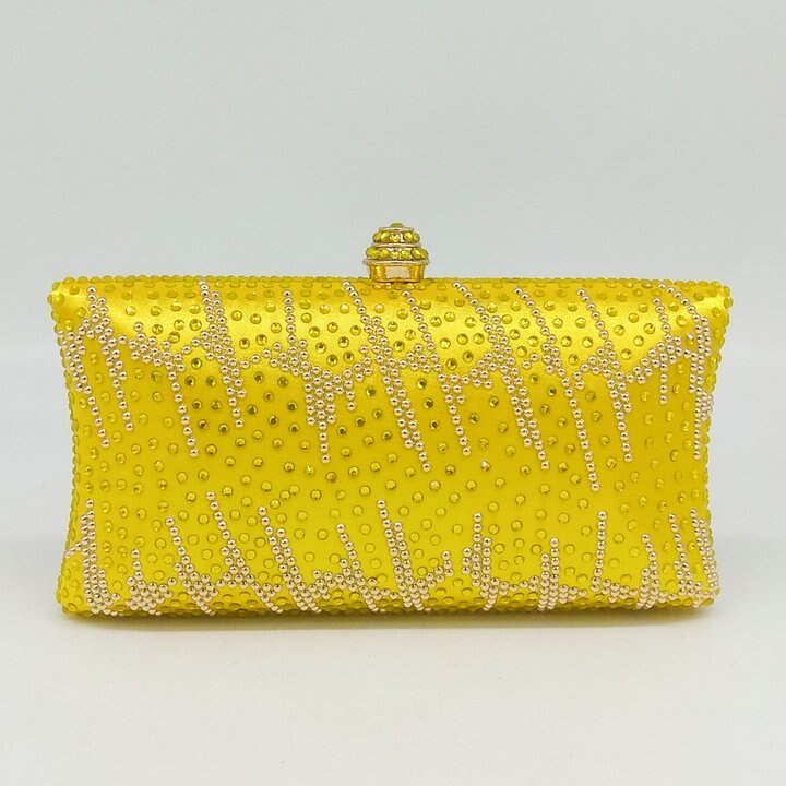 Boutique De FGG Green & Gold Gestreepte Vrouwen Clutch Kristal Avondtassen Dames Diamond Party Handtassen en Portemonnees: YEL 0912