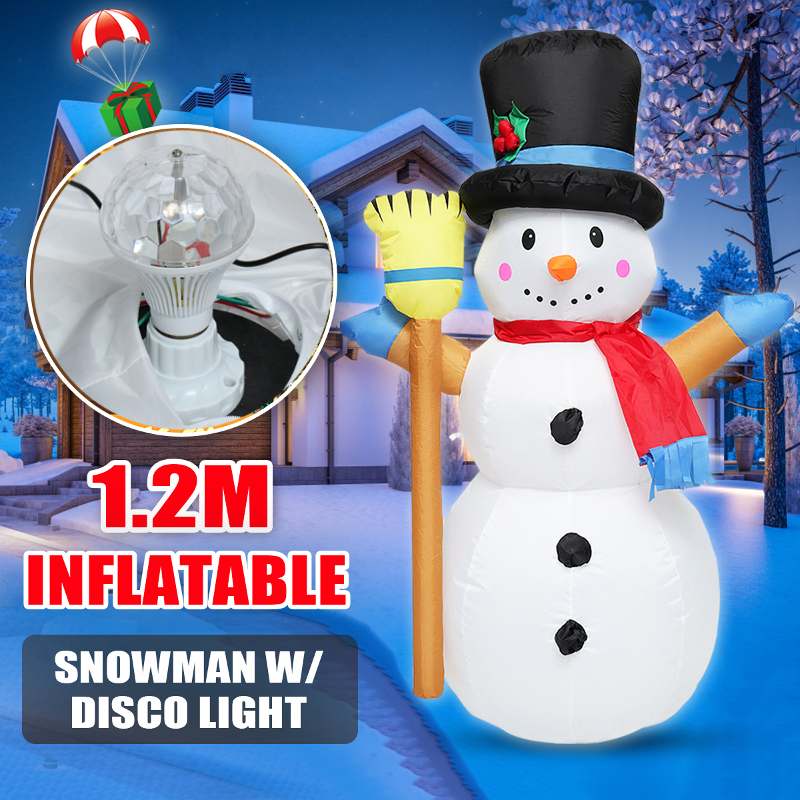 120Cm Led Verlichte Opblaasbare Sneeuwpop Opblaasbare Speelgoed Indoor Outdoor Kerstmis Nieuwjaar Party Ornament Decor + Luchtpomp