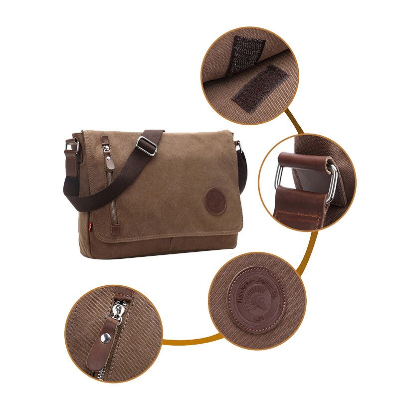 Asds-Canvas Tas Mannen Schoudertas Crossbody Tas Toevallige Retro Messenger Reistas