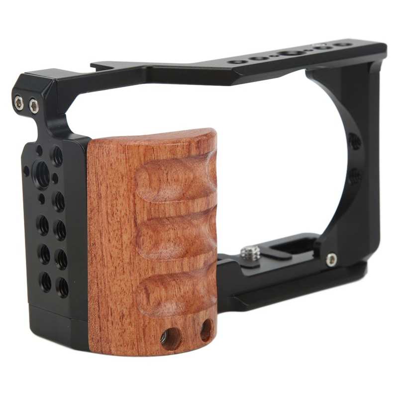 Camera Kooi Video Schieten Kooi Rig Aluminium Beschermende Behuizing Met Houten Handvat Voor Sony Zv‑ E10 Camera
