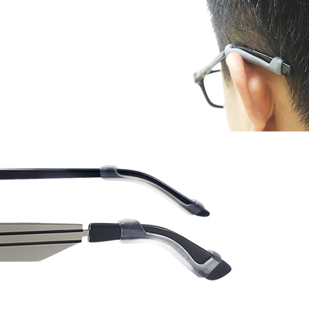 Crochet d'oreille en Silicone Transparent antidérapant de , support de pointe de Temple, accessoires pour lunettes, doux