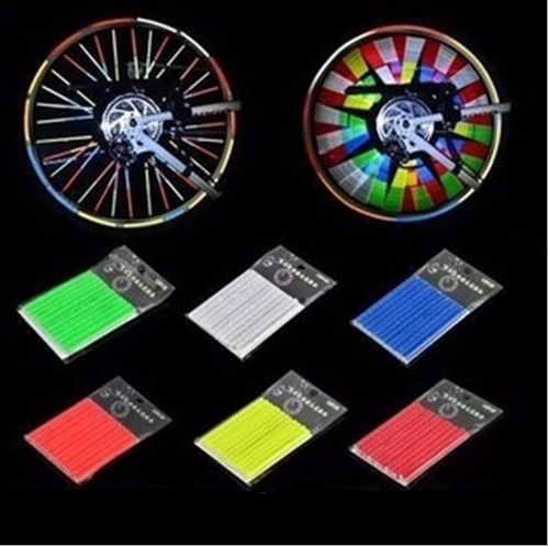 Bande réfléchissante pour enjoliveur de vélo,jante lumineuse pour montage de VTT, réflecteur à lumière, accessoire d&#39;avertissement pour roue, équipement de cyclisme, matériel de cycliste, 12 pièces,