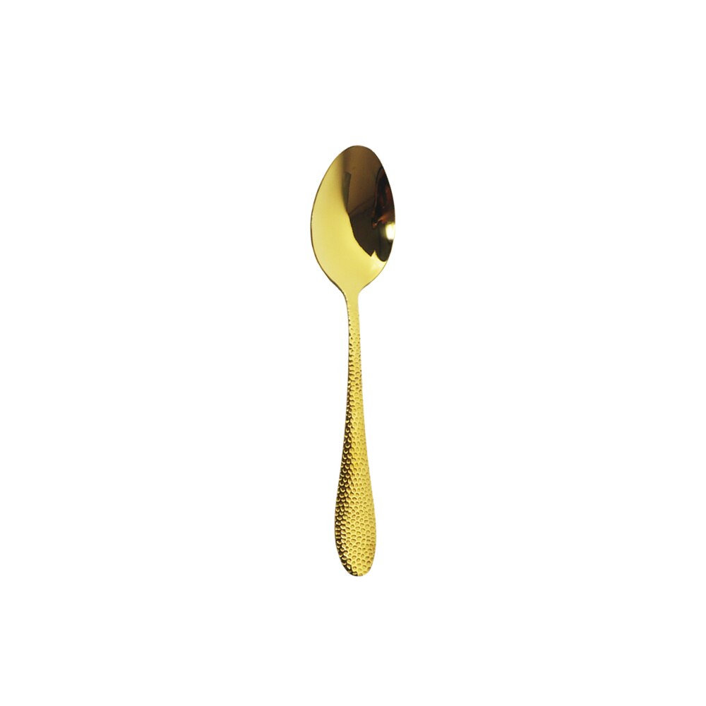 Noir brillant ensemble de couverts couteau fourchette cuillère dîner ensemble cuisine argenterie couverts vaisselle ensemble 304 acier inoxydable vaisselle ensemble: 1Pc Gold Teaspoon