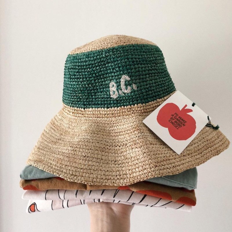 Baby Jongens Hoeden BC Zomer Lente Meisjes Caps Kids Mode Cartoon Print Hoeden: Knitted Straw Hat