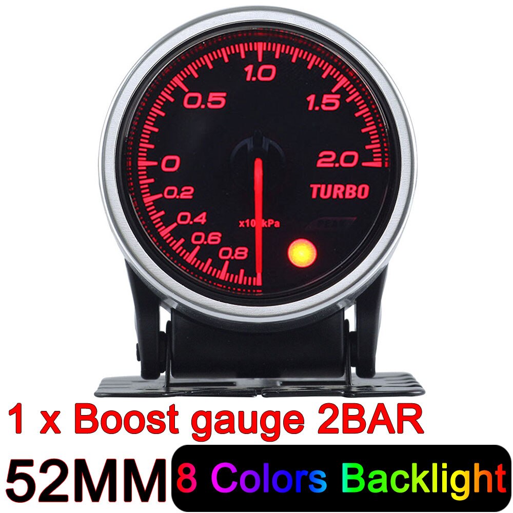 HD 2&quot; 52mm 8 Color LED Car Air Fuel Ratio Gauge Auto Bar Turbo Boost Gauge Meter Oil Water Temp Gauge Voltmeter EGT Tachometer: Boost gauge 2bar