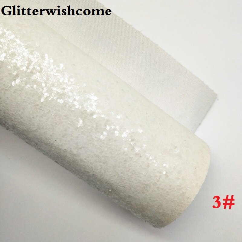 Glitterwishcome 21 x 29cm a4 størrelse vinyl til buer hvid glitter læder, flad tykt glitter læder stof vinyl til buer , gm100a: 3