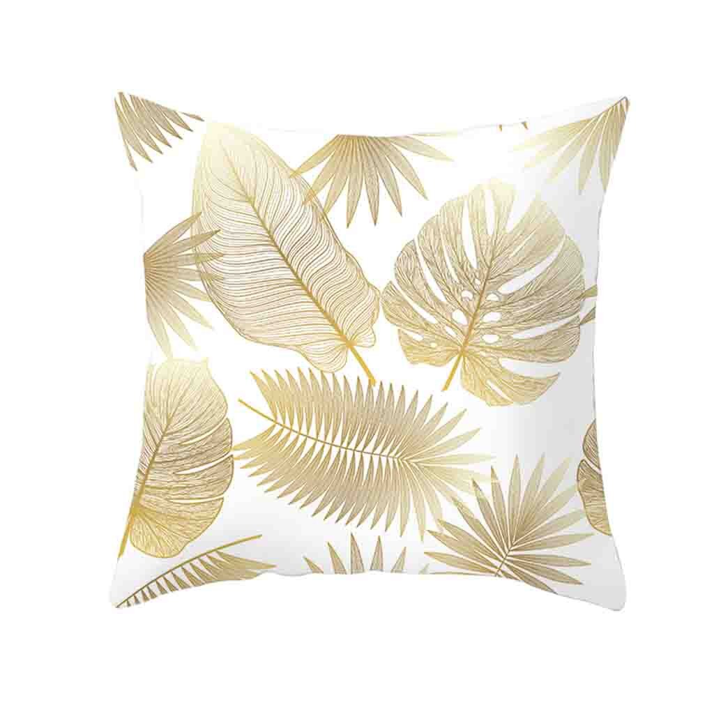 Pillow Case Gold Plant Printed Sofa Car Cushion Cover Home Decor Throw Pillowcase Bed Decoations poszewki na poduszki 45x45cm: I