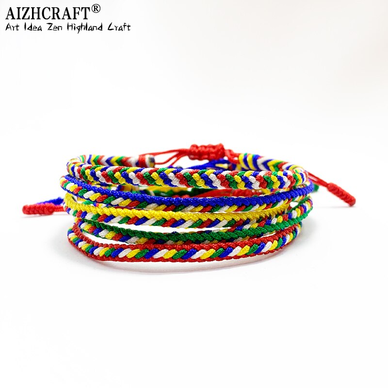 Aizhcraft 6 Kleuren Boeddhistische Liefde Lucky Charm Tibetaanse Armbanden & Armbanden Voor Vrouwen Mannen Handgemaakte Sieraden Shambhala Himalaya