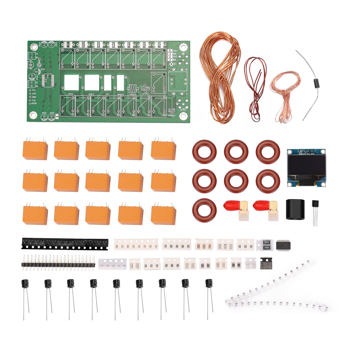 ATU-100 DIY Kits 1.8-50MHz ATU-100 Mini Automatic Antenna Tuner by N7DDC 7x7 + 0.96 Inch OLED Firmware Programmed