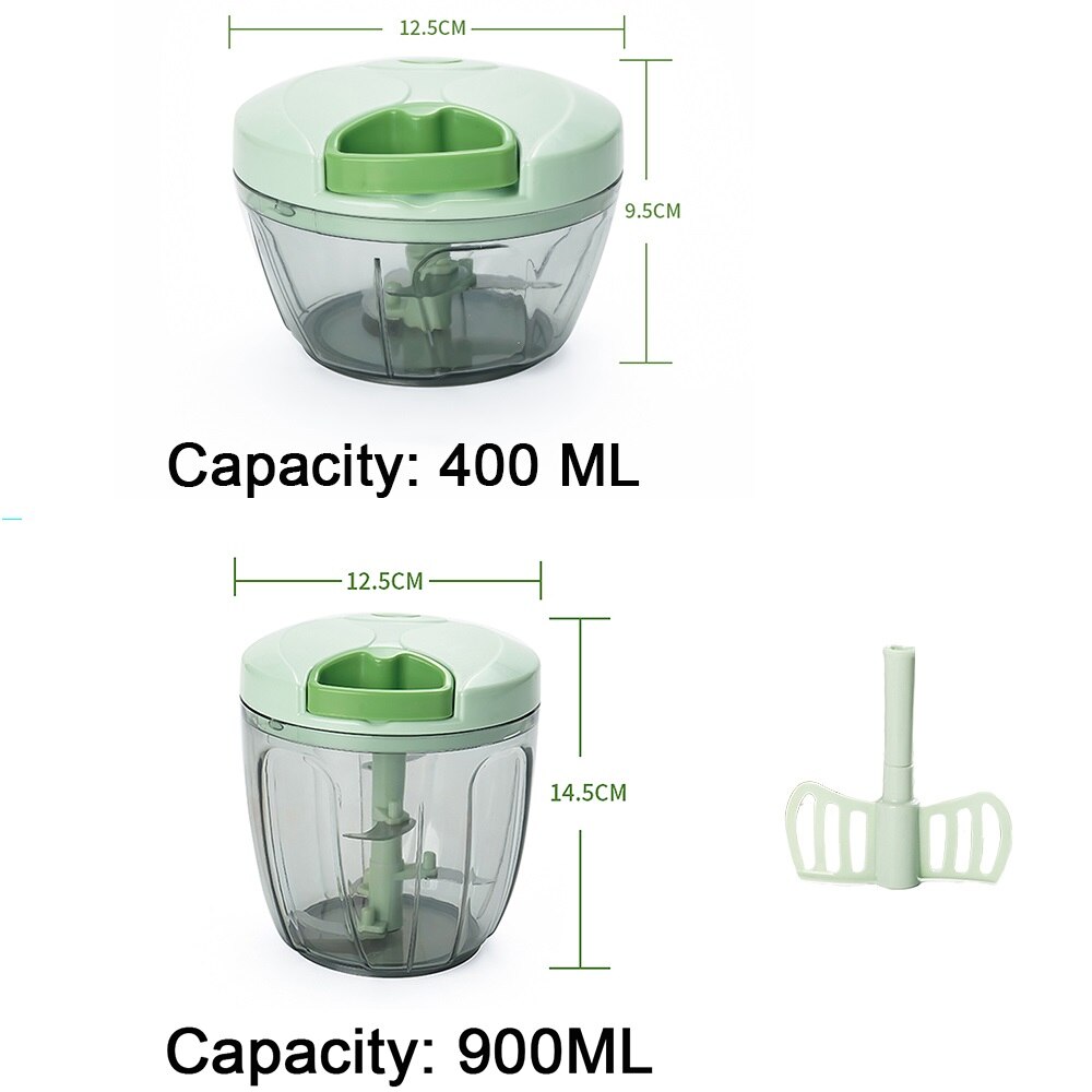 400/900ml kraftfulde madhakker hakkemaskine kødkværn hånd-power mixer blender til at hakke kød frugt grøntsag nødder river skærer