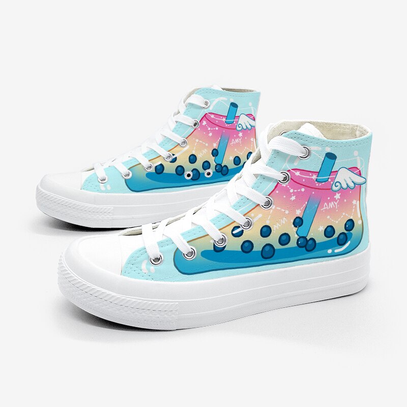 Amy En Michael Originele Mode Vrouwen Sneakers Kleurrijke Hand Geschilderd Canvas Schoenen Studenten Chic Casual Gevulkaniseerd Schoenen