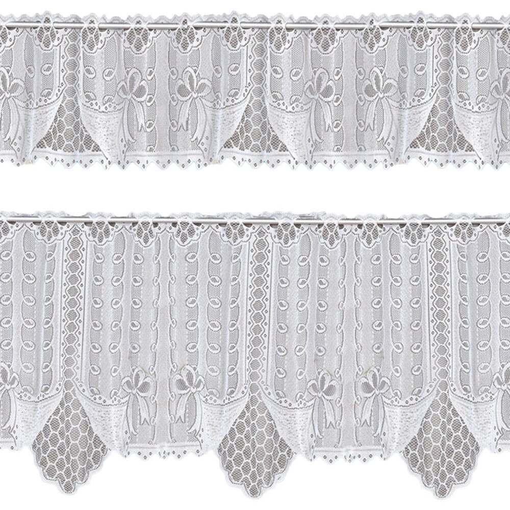 mode 2 STUKS Kant Koffie Cafe Venster Tier Gordijn Set Keuken Eetkamer Home Decor Lot 11.7