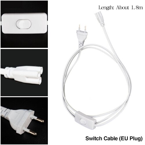 5w 10w 25w 50w ir uv cfl led fullspektrum odlingsljus  t5 tub lampada inomhusplanta lampa hydroponics system blommande trädgård: 1.8m kablar eu-kontakt / Eu