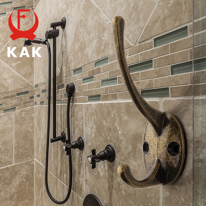 KAK Vintage Hangers Hook Zinc Alloy Wall Hook Bronze Cloth Coat Bag Hat Hanging Hooks Bathroom Kitchen Anitque Racks with screws
