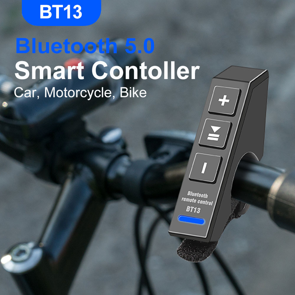 Kebidumei – télécommande pour guidon de moto et vélo, sans fil, Bluetooth 5.0, étanche, contrôleur multimédia, lecteur de musique