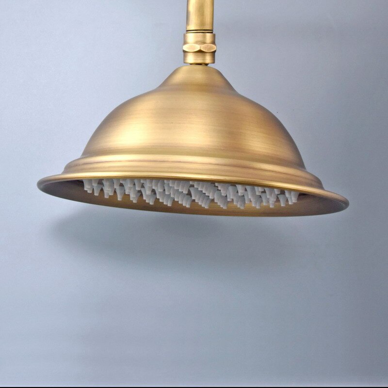 Bathroom Accessory 8 Inch Antique Brass Water Saving Round Shape Top Rain Shower Head Bathroom Fitting ash239